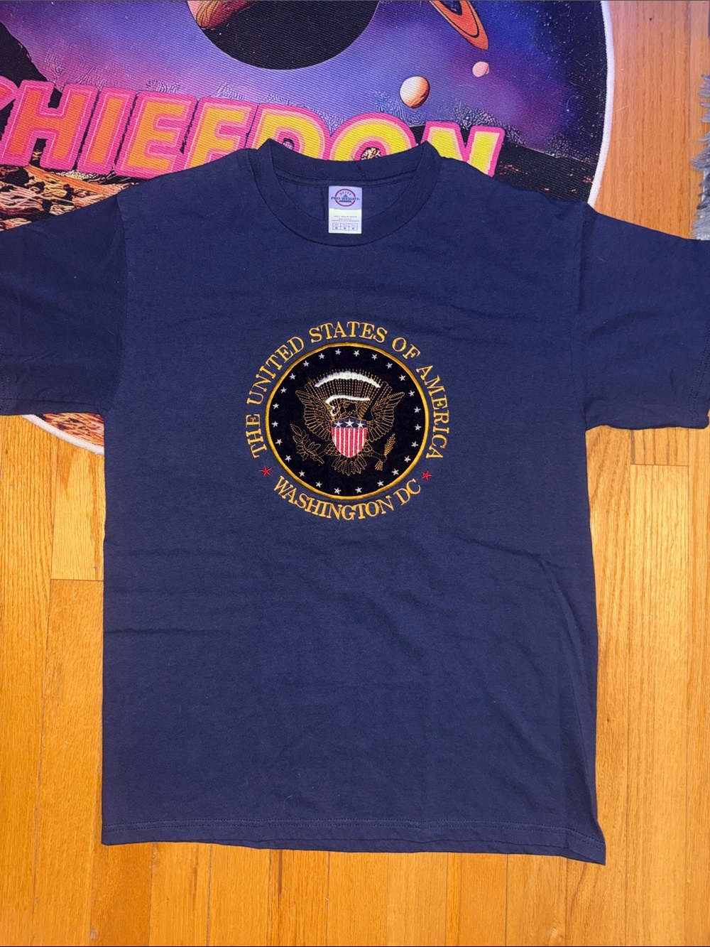 Gildan Navy Short-Sleeve Tee with Washington DC embroidered tee